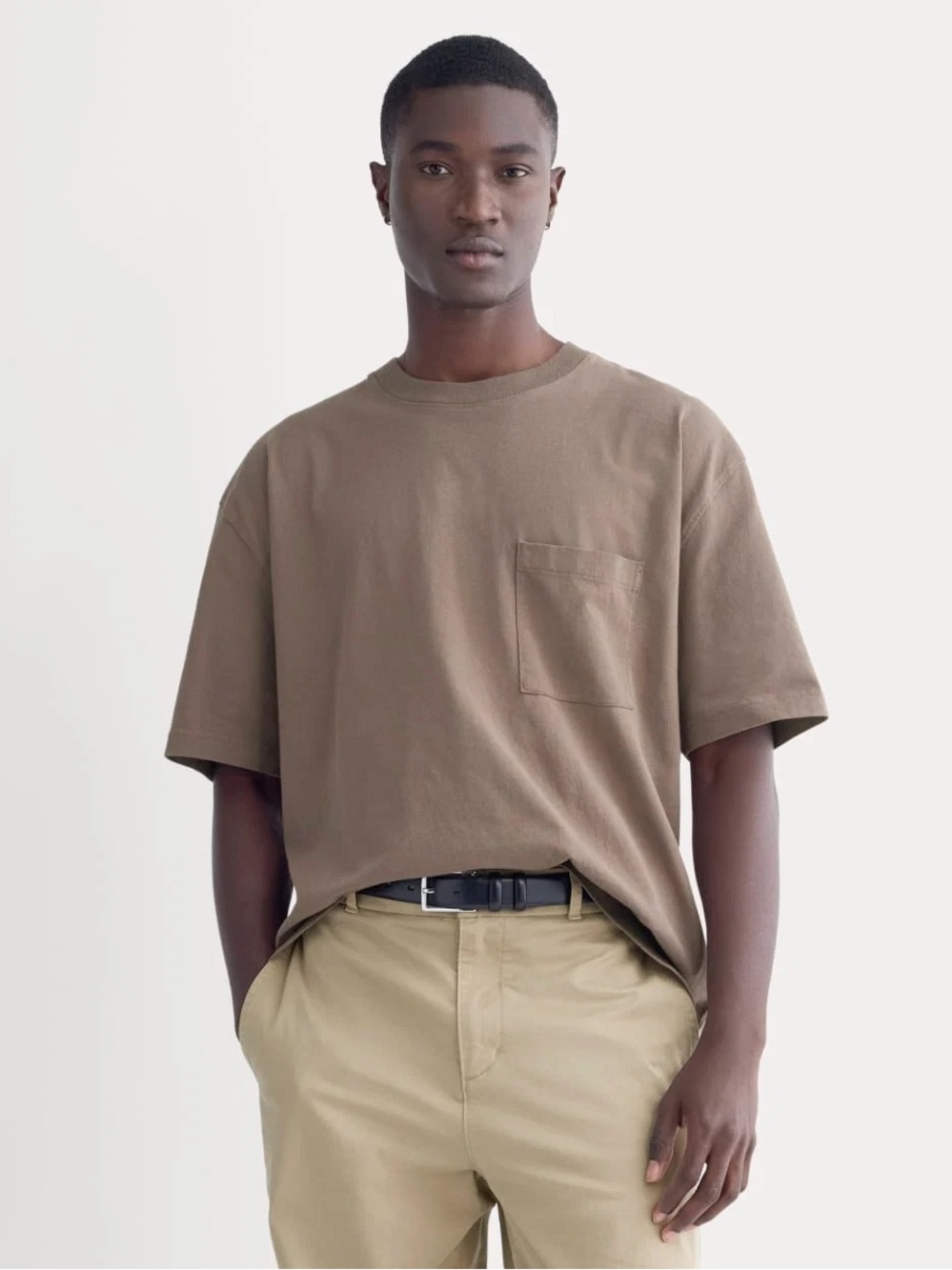 Everlane Oversized Midweight Tee Deep Taupe Size XL Organic Cotton NWT